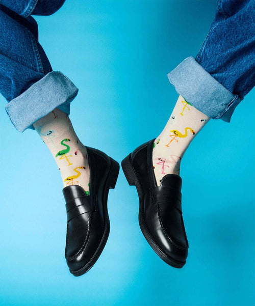 Dilly Socks Notre Chaussettes: Flamingo Cream
