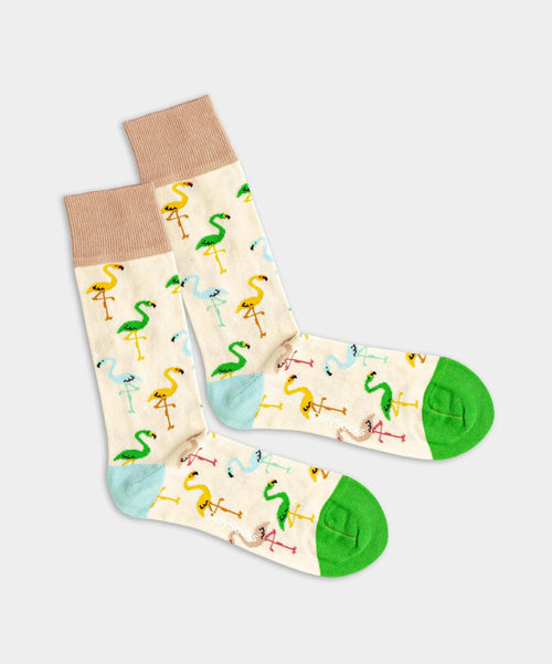 dilly socks Notre chaussettes: Flamingo Cream