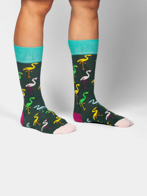 Dilly Socks Notre Chaussettes: Flamingo Forest