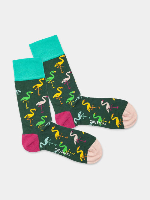 dilly socks Notre chaussettes: Flamingo Forest