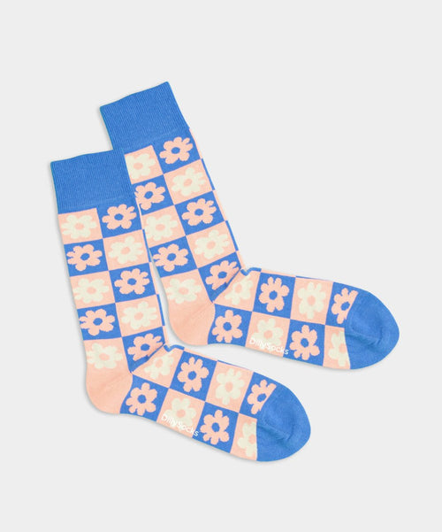 dilly socks Notre chaussettes: Flower Chess