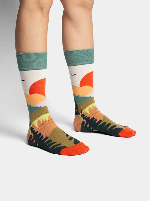 Dilly Socks Notre Chaussettes: Forest Sunset