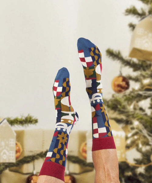 Dilly Socks Notre Chaussettes: Geometric Holidays