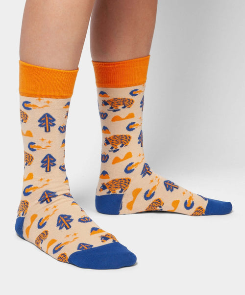 Dilly Socks Notre Chaussettes: Happy Hiking Bear