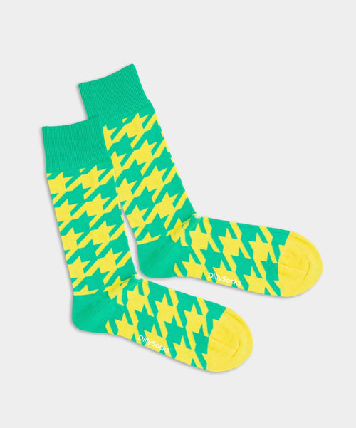 dilly socks Notre chaussettes: Neon Houdstooth