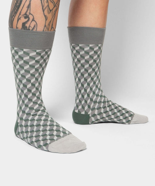 Dilly Socks Notre Chaussettes: Olive Dice
