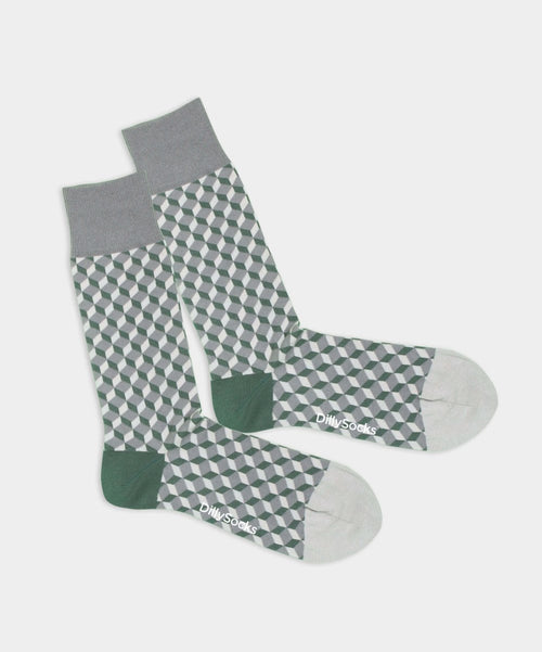 Dilly Socks Notre Chaussettes: Olive Dice