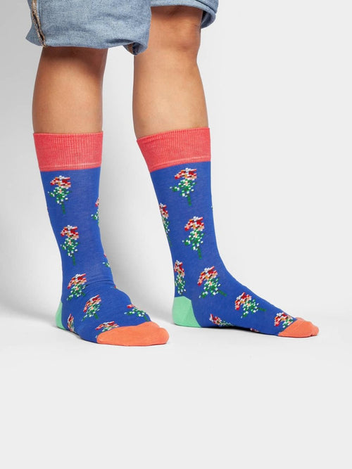 Dilly Socks Notre Chaussettes: Pixel Flowers