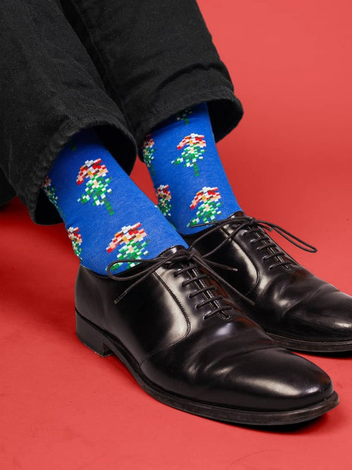 Dilly Socks Notre Chaussettes: Pixel Flowers