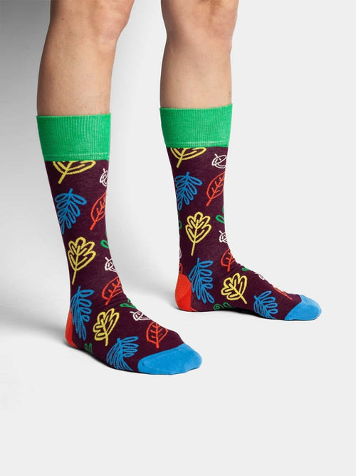 Dilly Socks Notre Chaussettes: Pop Art Leaves