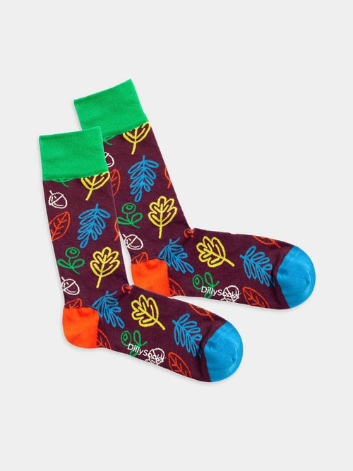 dilly socks Notre Chaussettes: Pop Art Leaves
