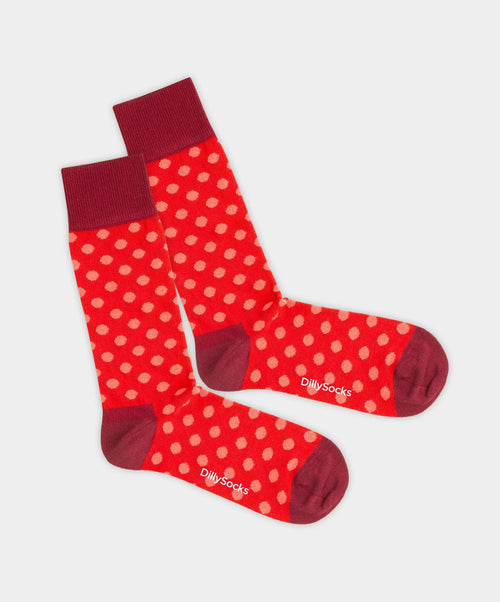 Dilly Socks Notre Chaussettes: Red On Red