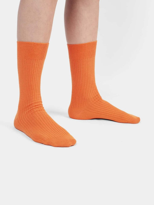 Dilly Socks Notre Chaussettes: Ribbed Carrot Orange