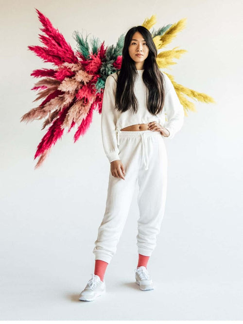 Dilly Socks Notre Chaussettes: Ribbed Coral Red