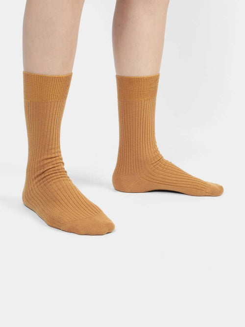 Dilly Socks Notre Chaussettes: Ribbed Golden Yellow