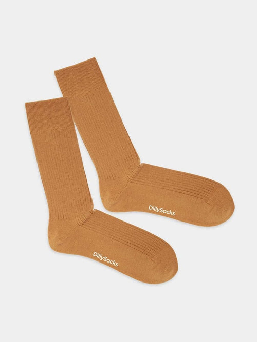 dilly socks Notre chaussettes: Ribbed Golden Yellow