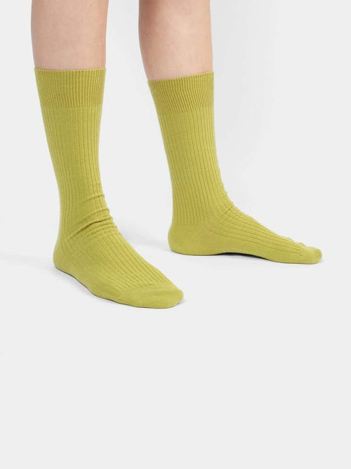 Dilly Socks Notre Chaussettes: Ribbed Lime Green