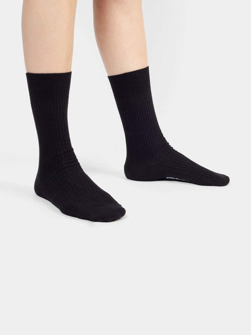 Dilly Socks Notre Chaussettes: Ribbed Night Black