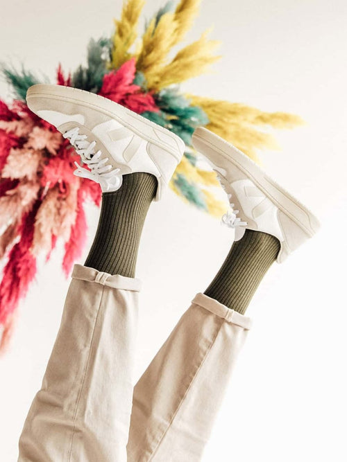 Dilly Socks Notre Chaussettes: Ribbed Olive Green