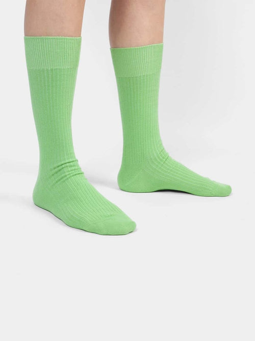 Dilly Socks Notre Chaussettes: Ribbed Pale Green