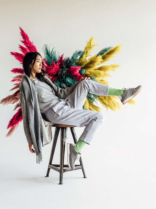 Dilly Socks Notre Chaussettes: Ribbed Pale Green