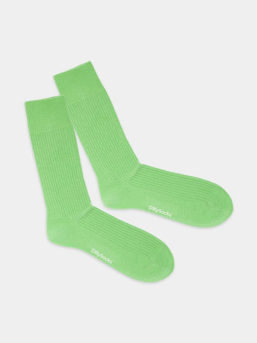 dilly socks Notre chaussettes: Ribbed Pale Green