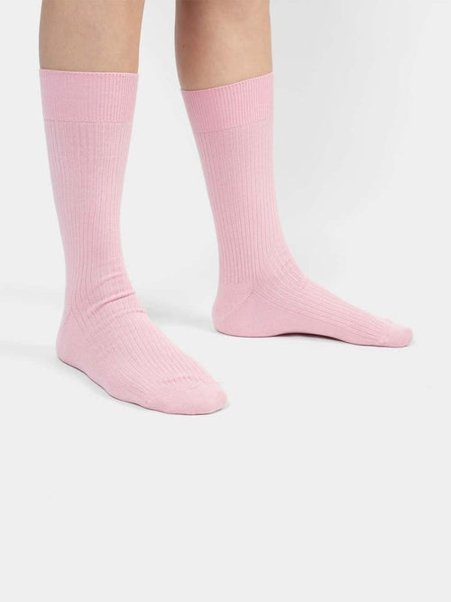 Dilly Socks Notre Chaussettes: Ribbed Piggy Pink
