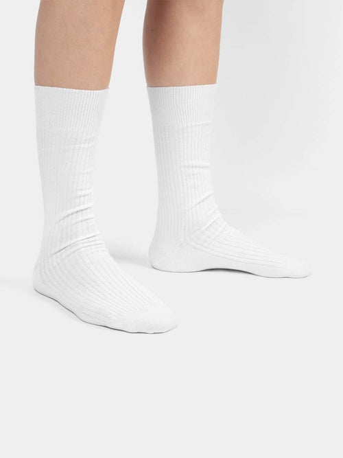 Dilly Socks Notre Chaussettes: Ribbed Snow White