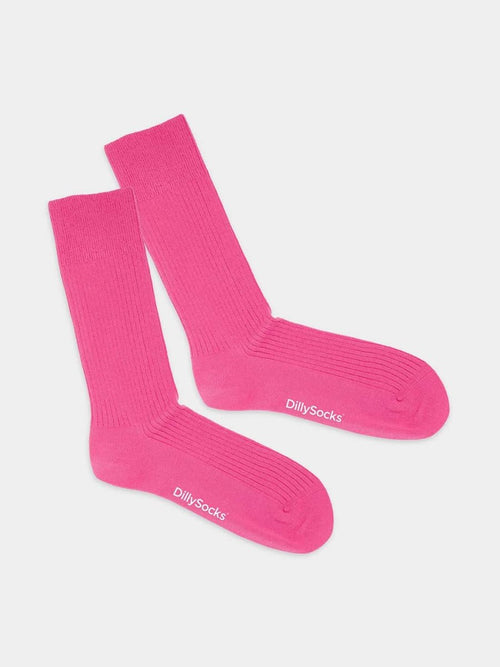 dilly socks Notre chaussettes: Ribbed Splash Pink