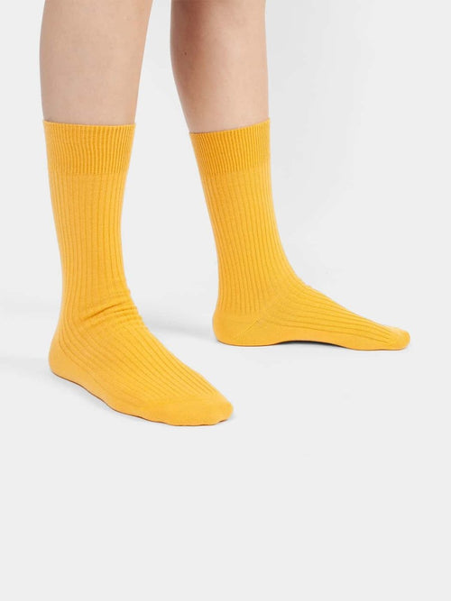 Dilly Socks Notre Chaussettes: Ribbed Sunny Yellow