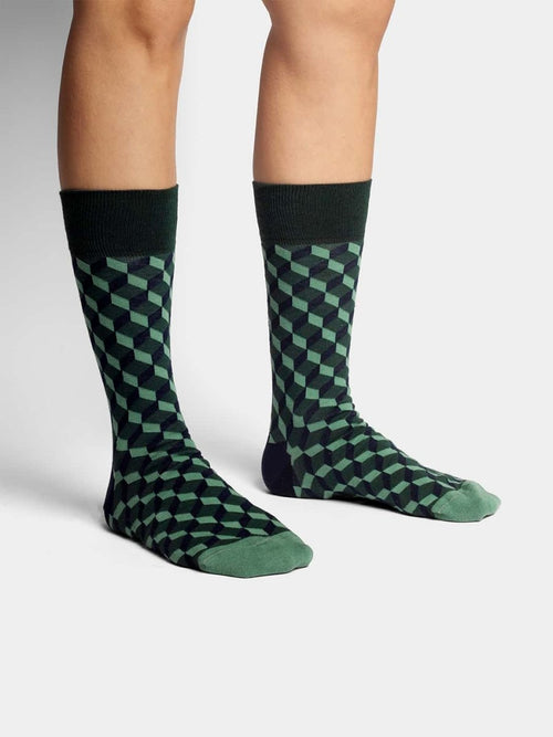 Dilly Socks Notre Chaussettes: Sea Green Dice