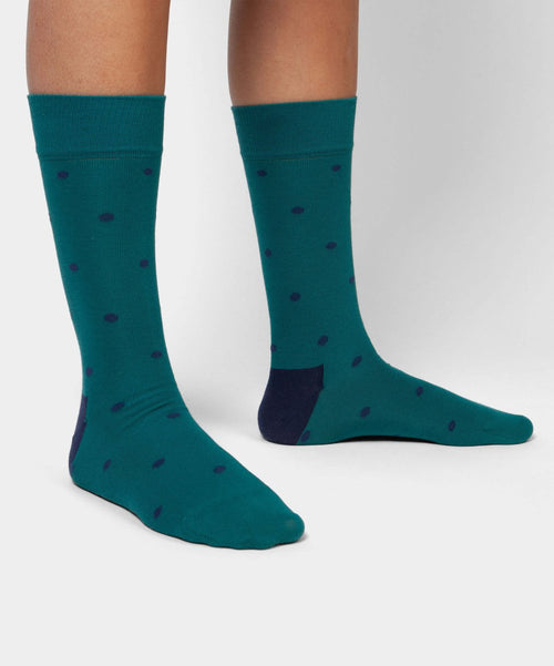 Dilly Socks Notre Chaussettes: Sparse Blue Dots