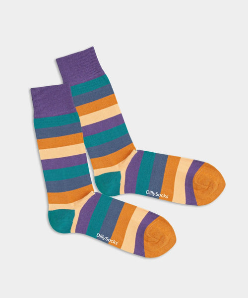 dilly socks Notre chaussettes: Sunset Stripes