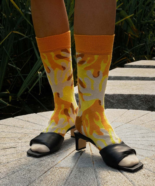 Dilly Socks Notre Chaussettes: Sunshine Coral