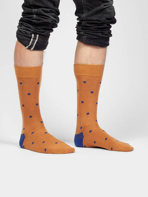 Dilly Socks Notre Chaussettes: Tiny Indigo Dots