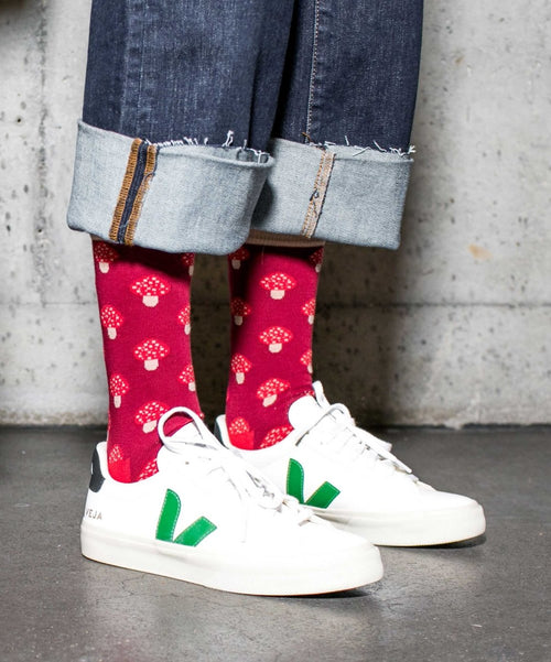 Dilly Socks Notre Chaussettes: Toxic Fire Shrooms