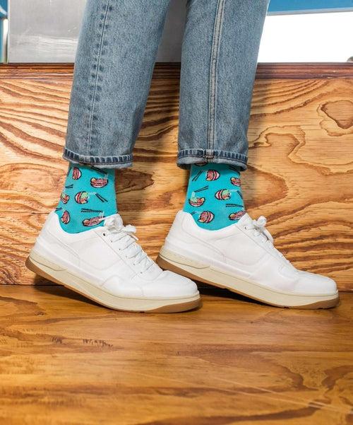 Dilly Socks Notre Chaussettes: Udon Blue