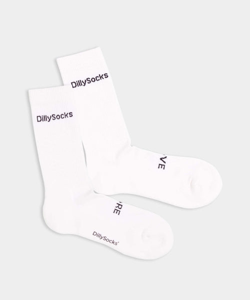 dilly socks Notre chaussettes: White Logo