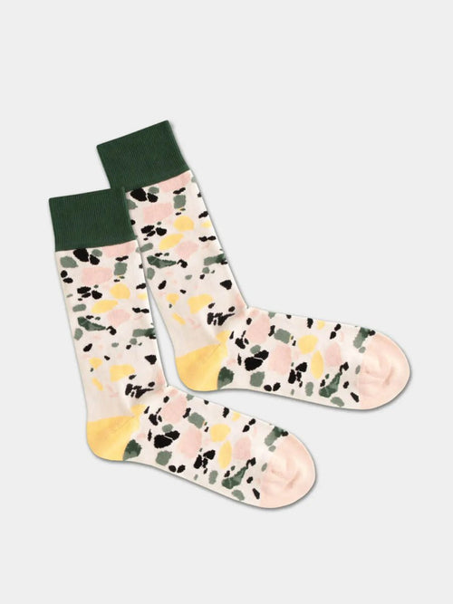 dilly socks Notre chaussettes: White Terrazzo
