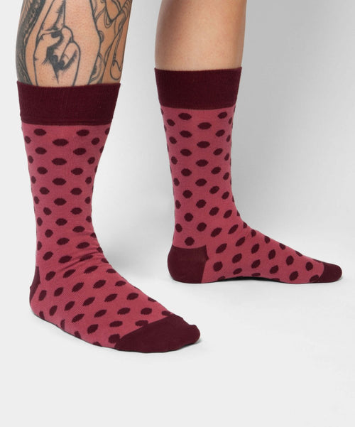 Dilly Socks Notre Chaussettes: Wine In Wine Dots