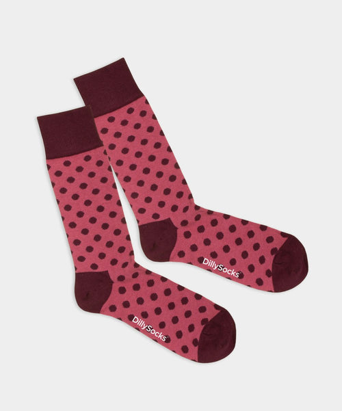 dilly socks Notre chaussettes: Wine in Wine Dots