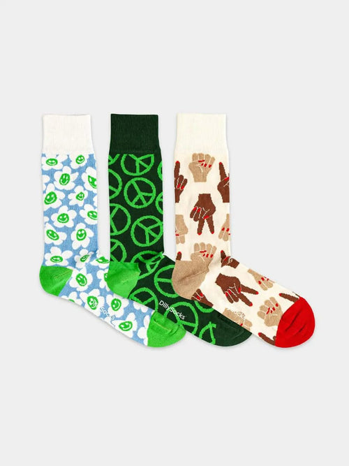 Dilly Socks Notre Coffrets Cadeaux: Love And Peace
