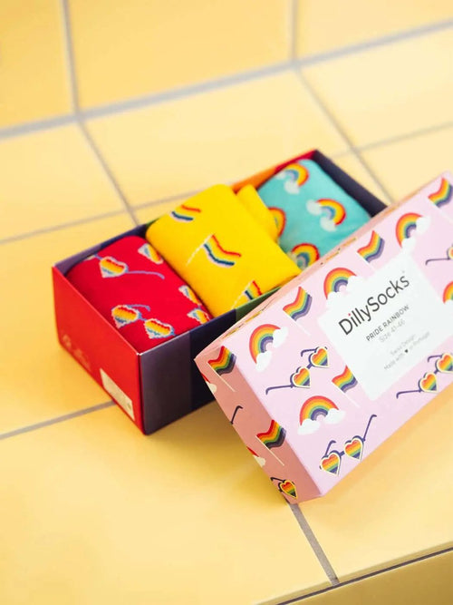 Dilly Socks Notre Coffrets Cadeaux: Pride Rainbow