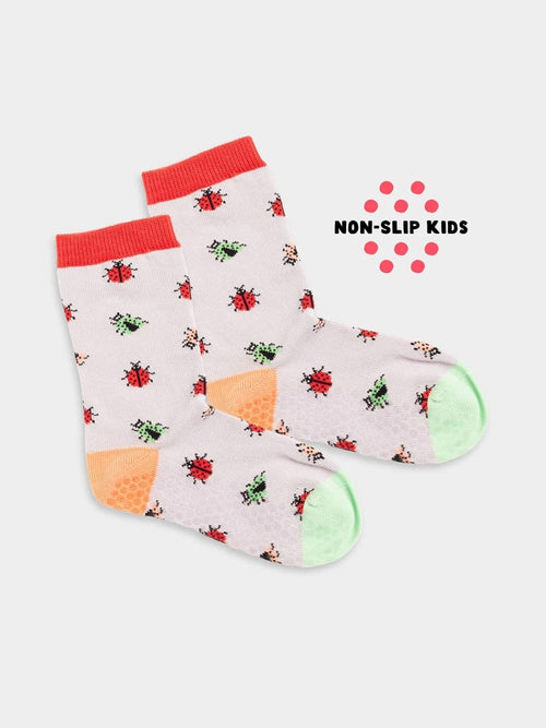 dilly socks Notre Chaussettes antidérapantes pour enfants: Lil Buzzing Beetles Non-Slip