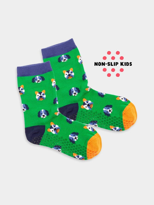 dilly socks Notre Chaussettes antidérapantes pour enfants: Lil Dog Portraits Non-Slip