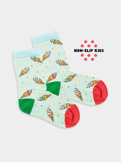 dilly socks Notre Chaussettes antidérapantes pour enfants: Lil Ice Cream Party Non-Slip