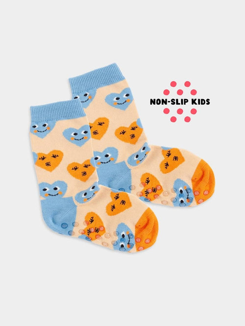 dilly socks Notre Chaussettes antidérapantes pour enfants: Lil Sourire Coeurs Antidérapant