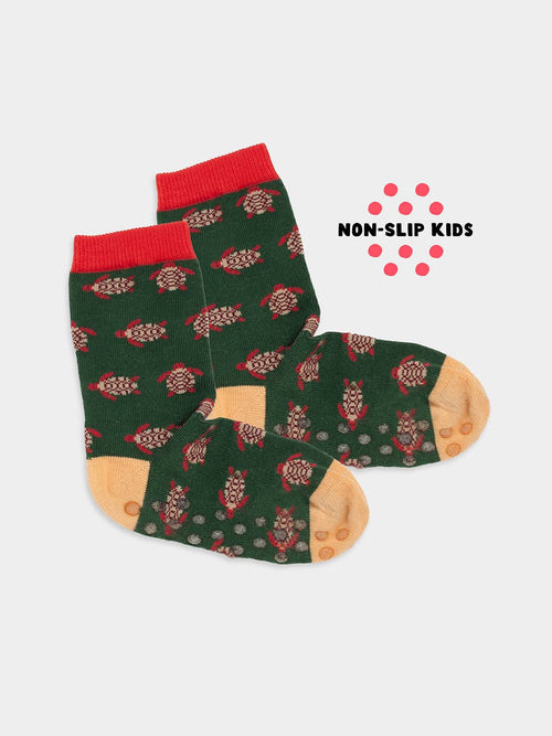 dilly socks Notre Chaussettes antidérapantes pour enfants: Lil Turtle Love Antidérapant