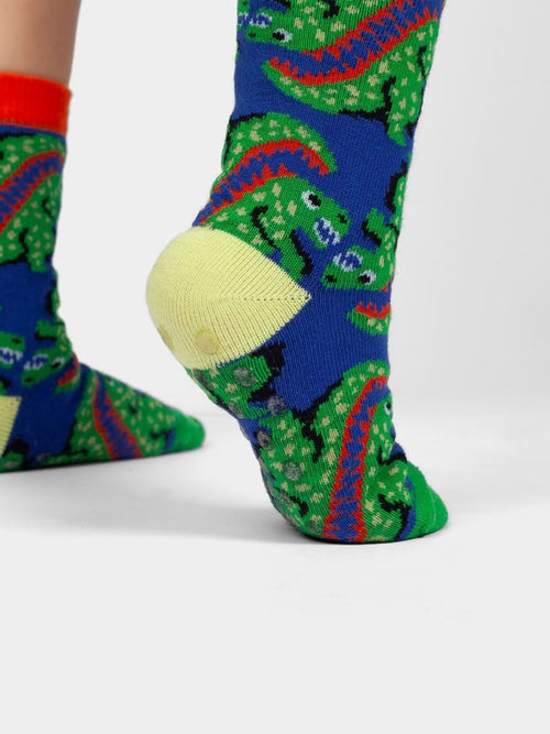 Dilly Socks Notre Chaussettes Antidérapantes Pour Enfants: Lil Ur Ex Le T Rex Antidérapant