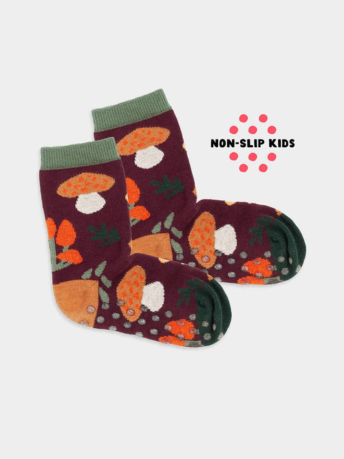 dilly socks Notre Chaussettes antidérapantes pour enfants: Lil Mushroom Crush Antidérapant